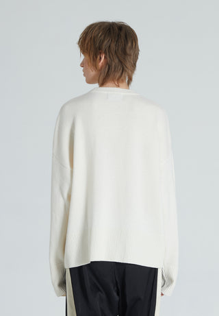 Back of whte cashmere crewneck 