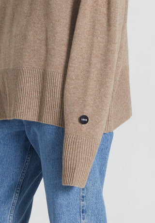 close up of brown cashmere sweater 